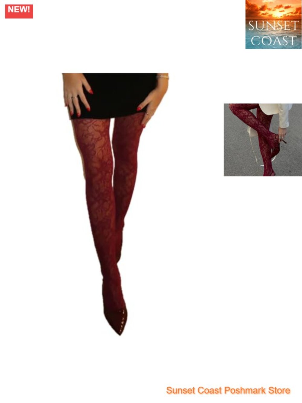 Floral Lace Fishnet Tights Sheer Hollow Out High Waist Pantyhose